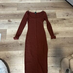 Wild Fable Rust Long Sleeve Dress